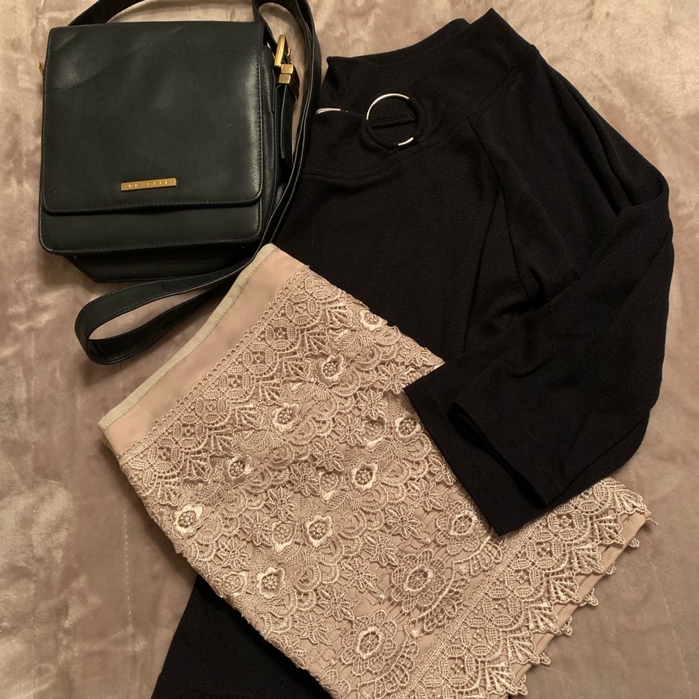 Vintage Black Off the Shoulder Top